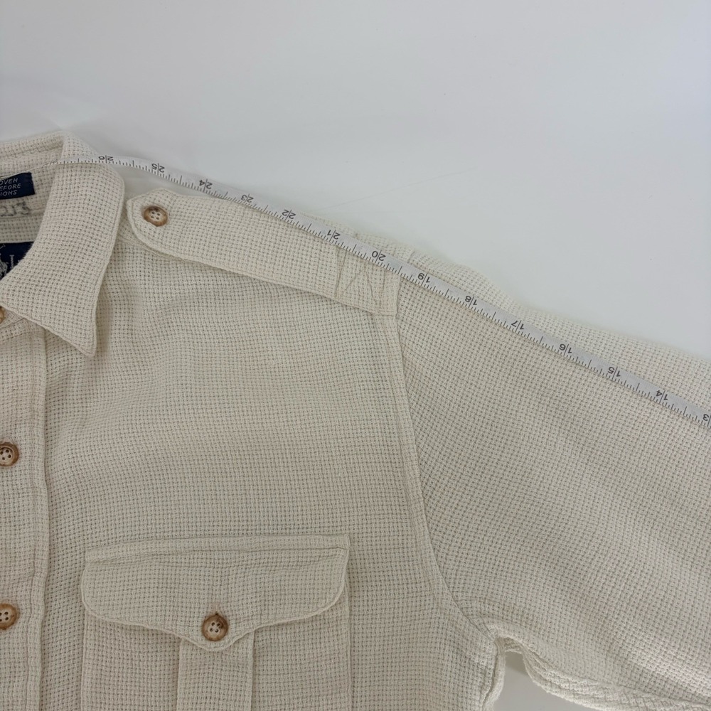 Vintage Polo Ralph Lauren Crochet Shirt Women's Sz 4 Open Knit Natural - Picture 6 of 7